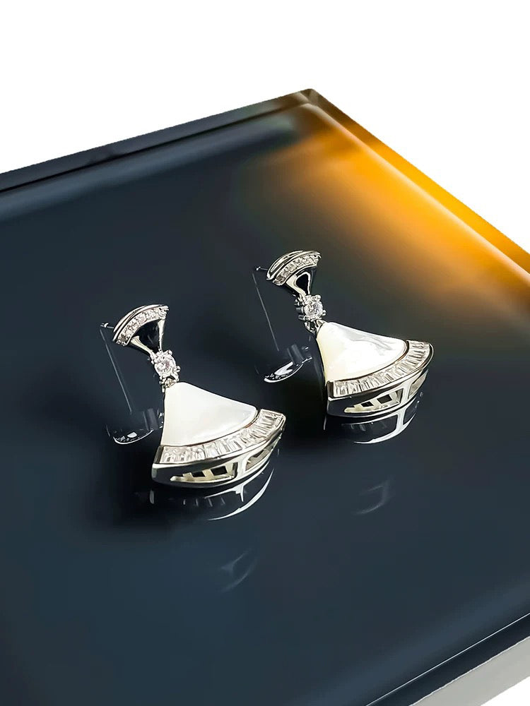 Fan shaped Fritillaria Earrings