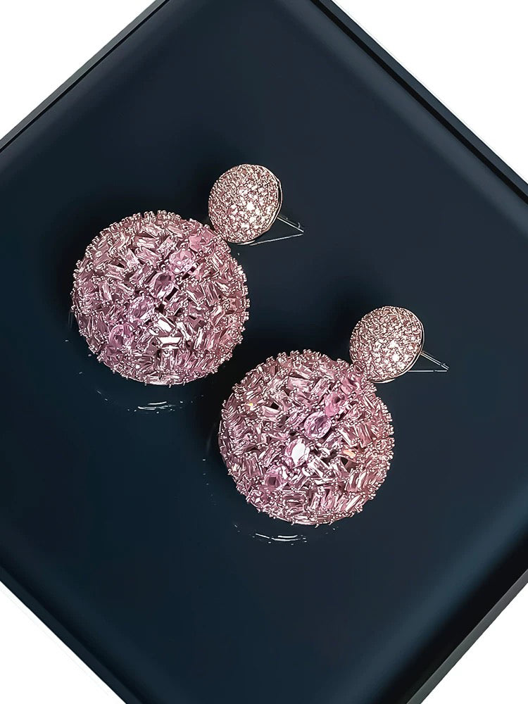 Pink diamond studded earrings