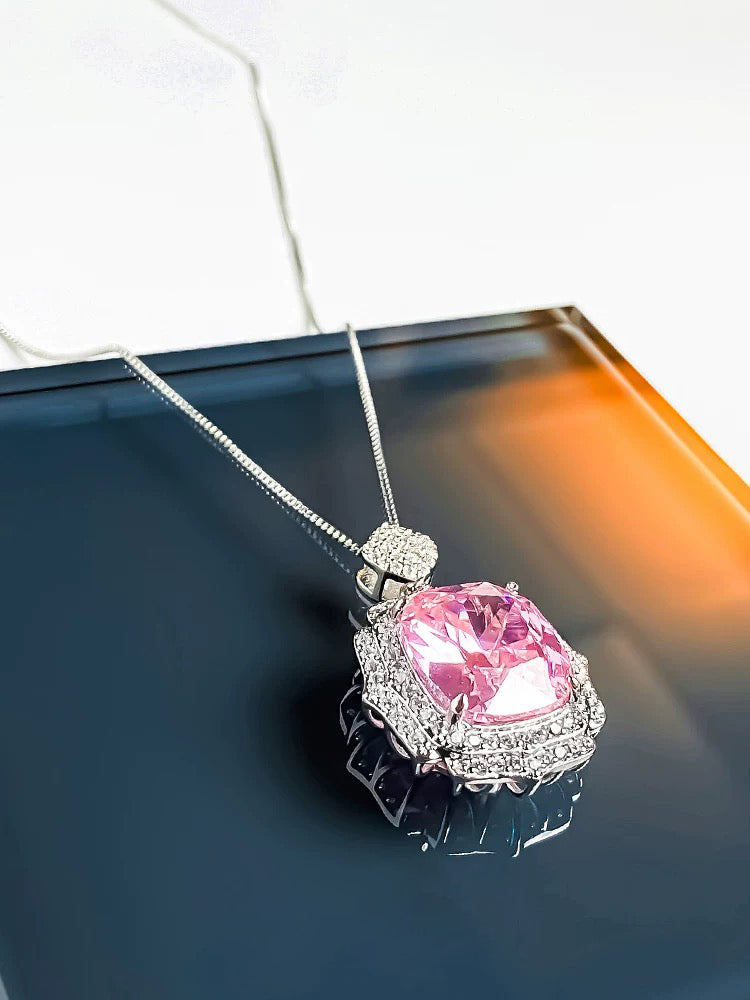 Pink crystal necklace