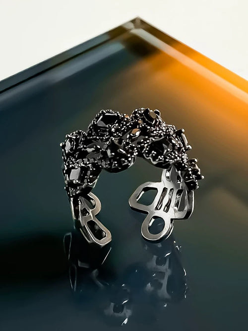 Black lace ring