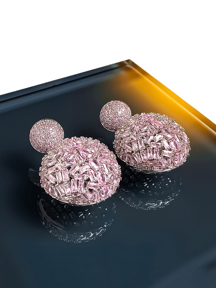 Pink diamond studded earrings