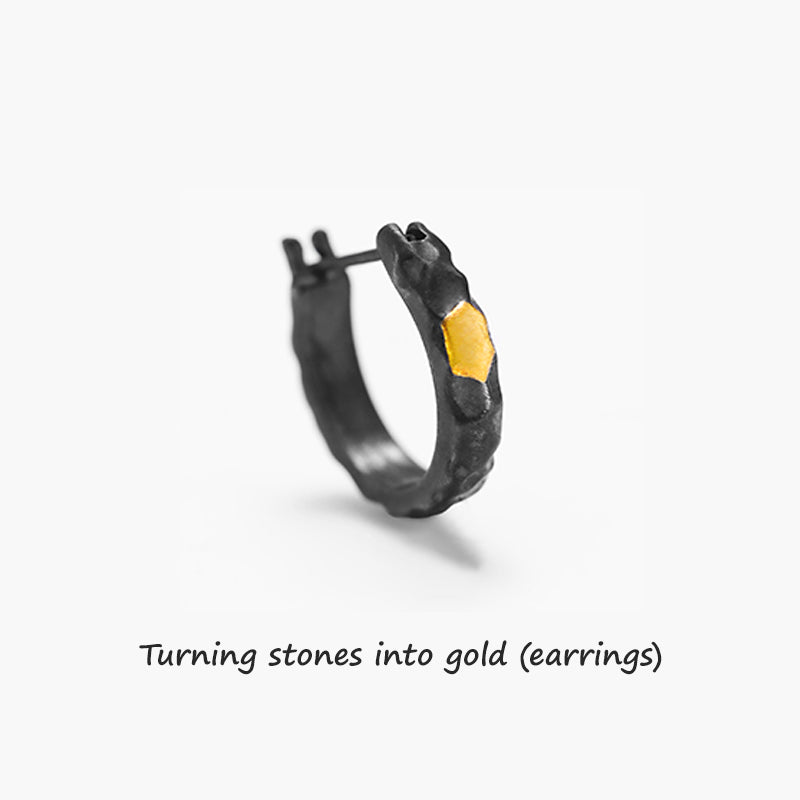Turning stones into gold (earrings)