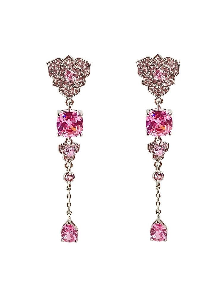 Camellia tassel earrings