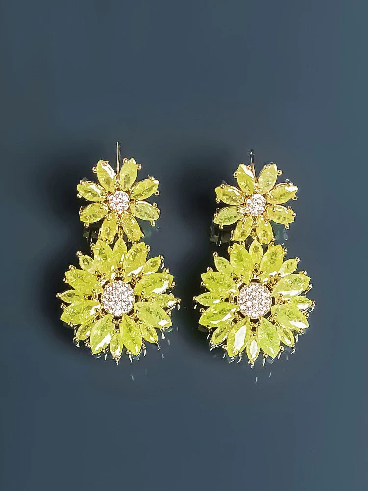 Yellow flower earrings