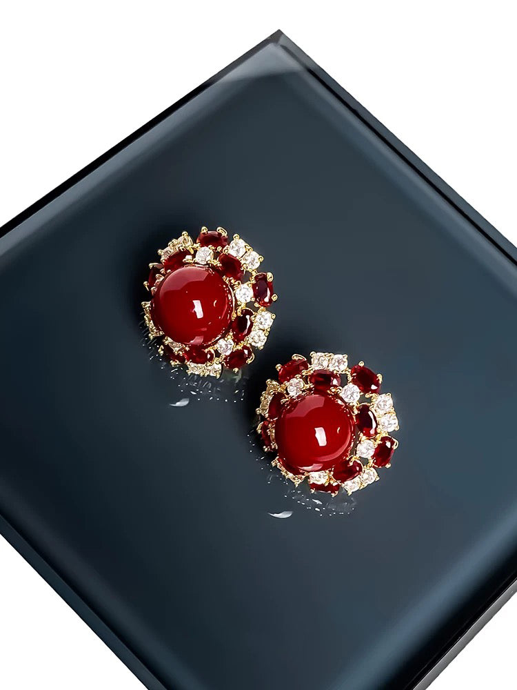 Red Pearl Earrings