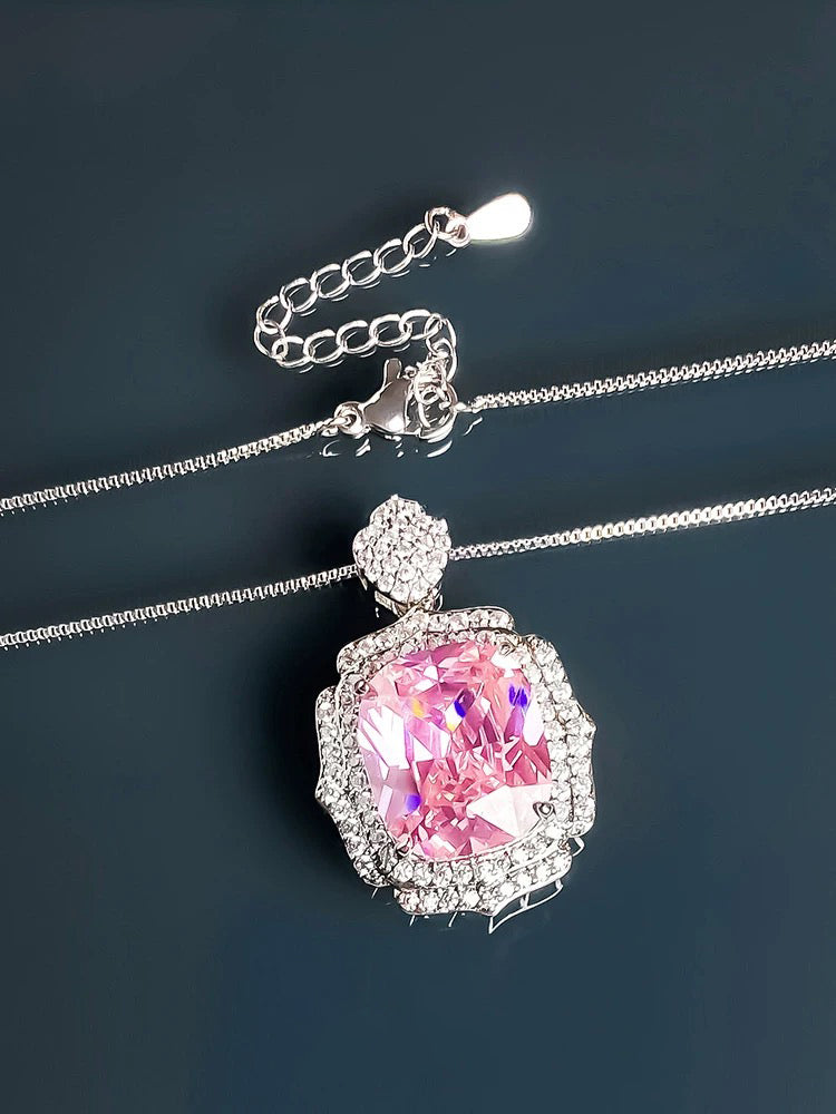 Pink crystal necklace