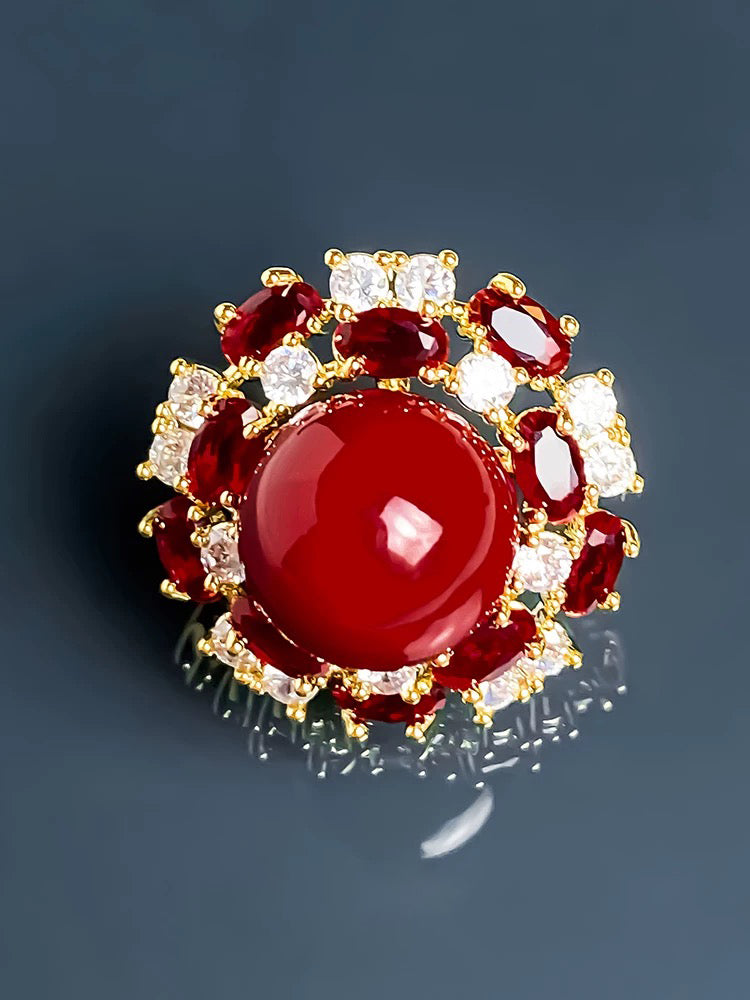 Red Pearl Earrings
