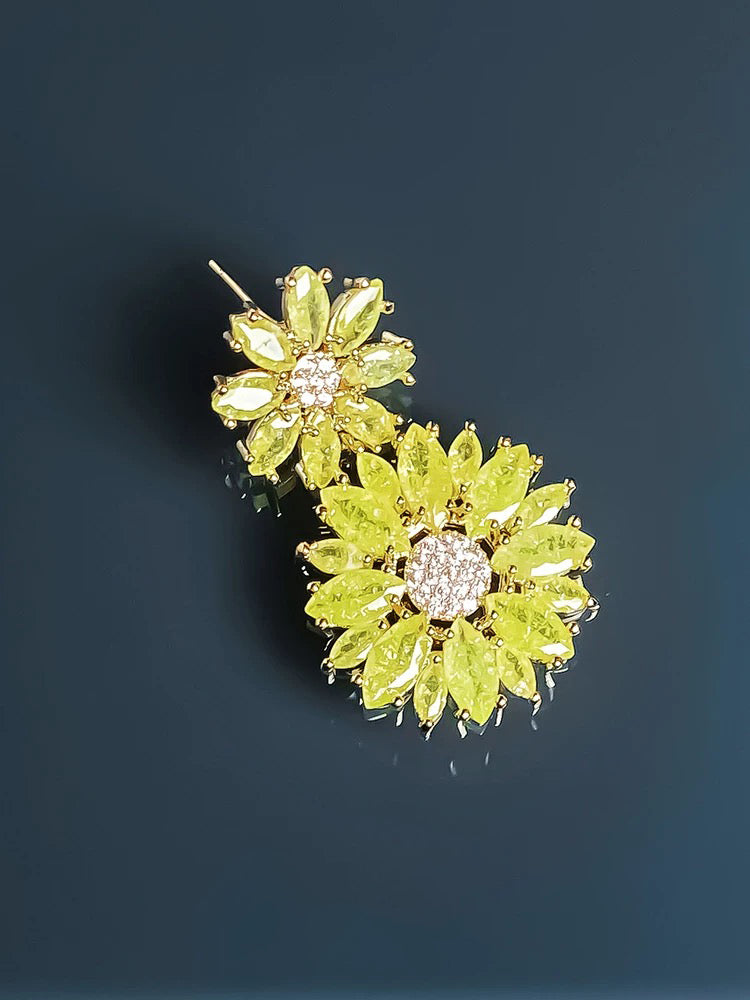 Yellow flower earrings