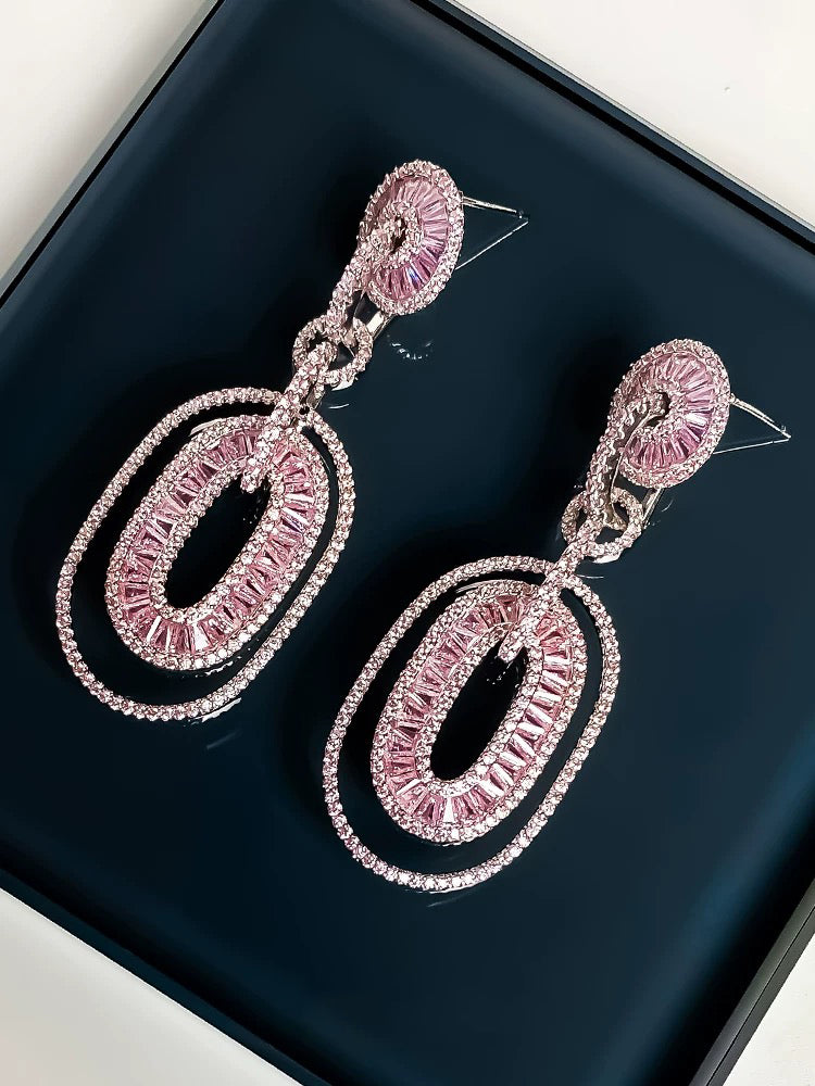 Pink tassel earrings