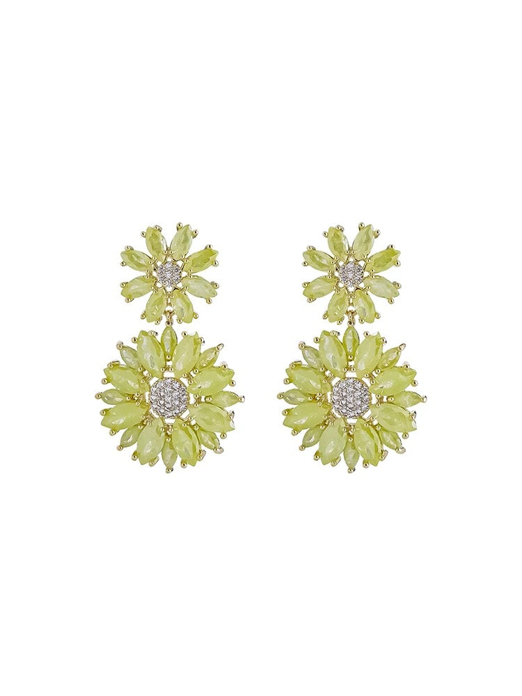 Yellow flower earrings