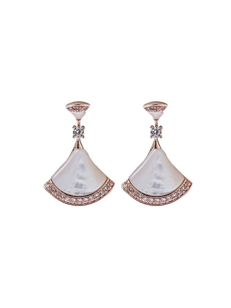 Fan shaped Fritillaria Earrings