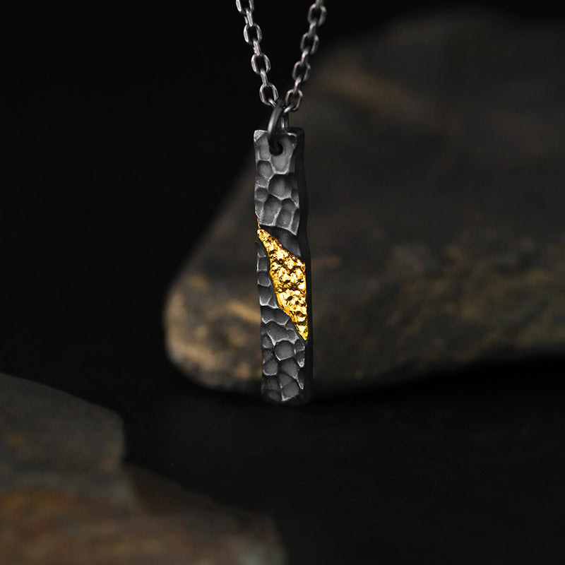Pure silver long pendant for men