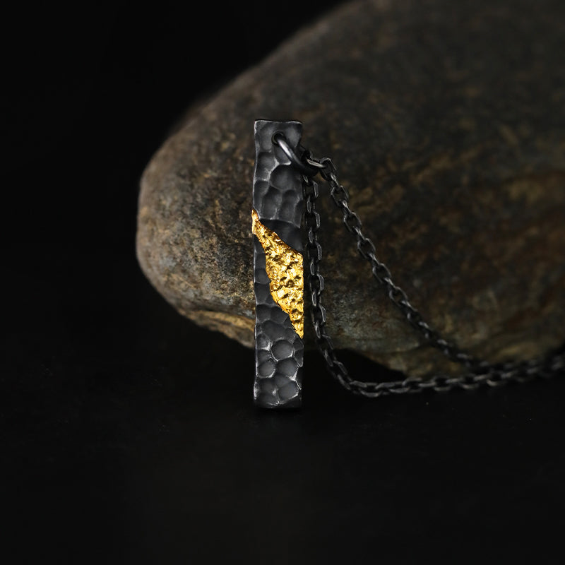 Pure silver long pendant for men