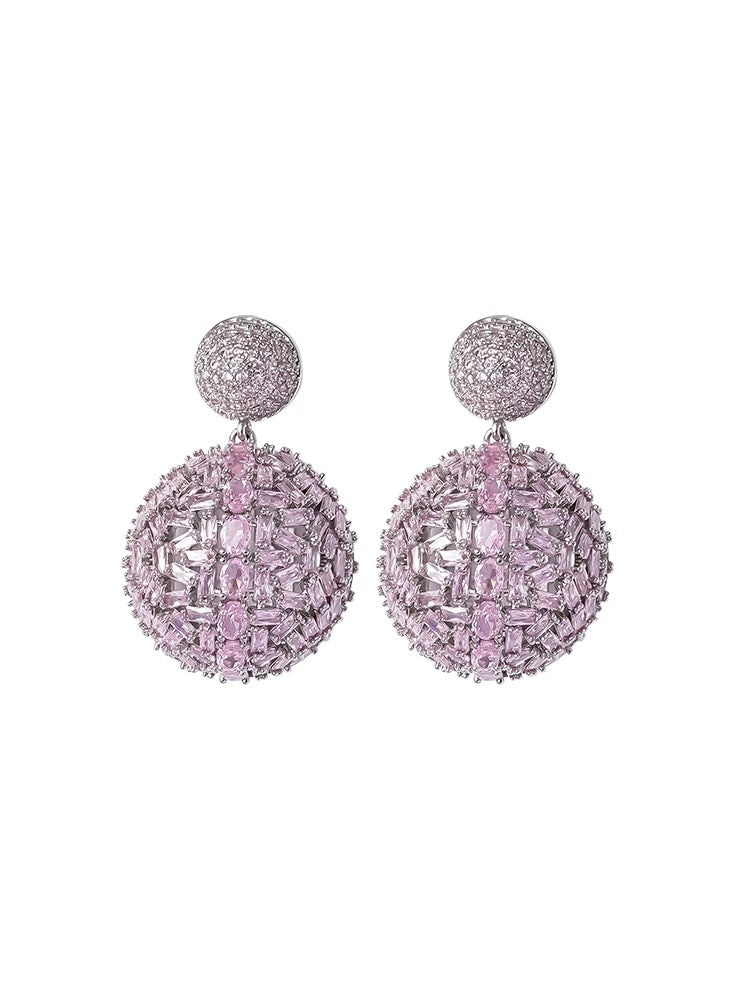 Pink diamond studded earrings