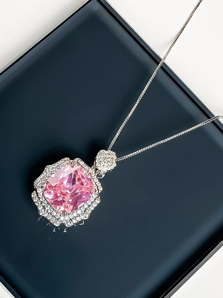 Pink crystal necklace