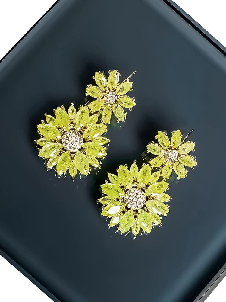 Yellow flower earrings