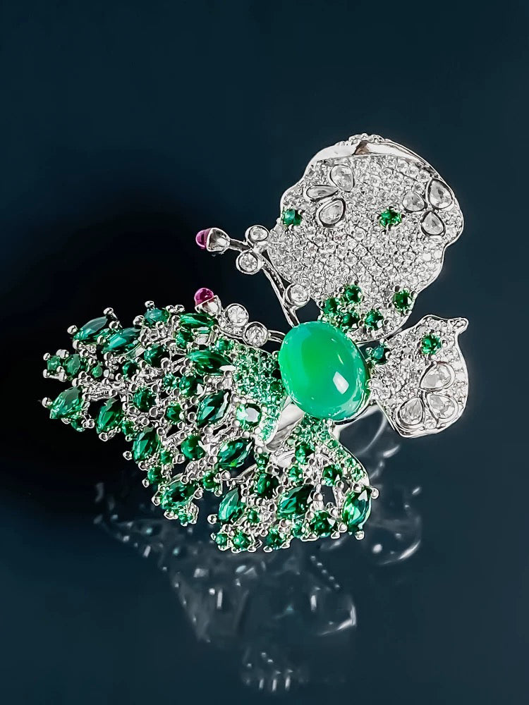 Green Butterfly Ring