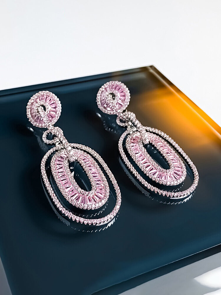 Pink tassel earrings