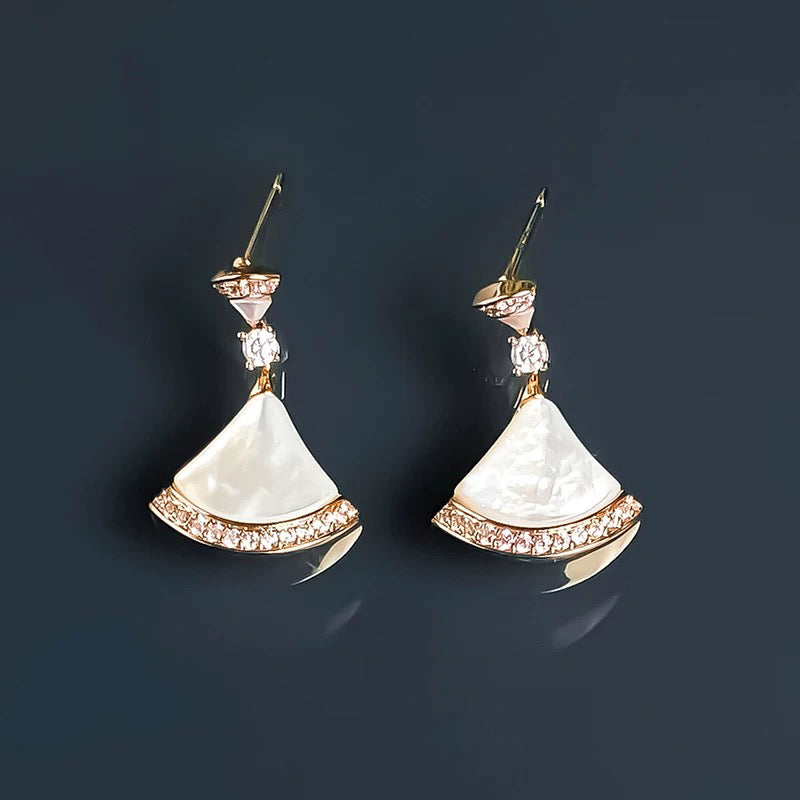 Fan shaped Fritillaria Earrings