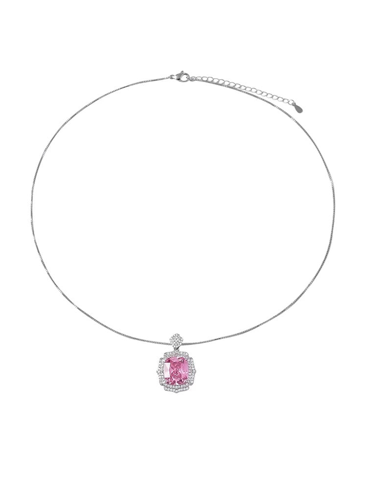 Pink crystal necklace