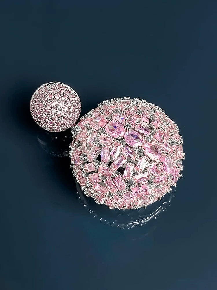 Pink diamond studded earrings