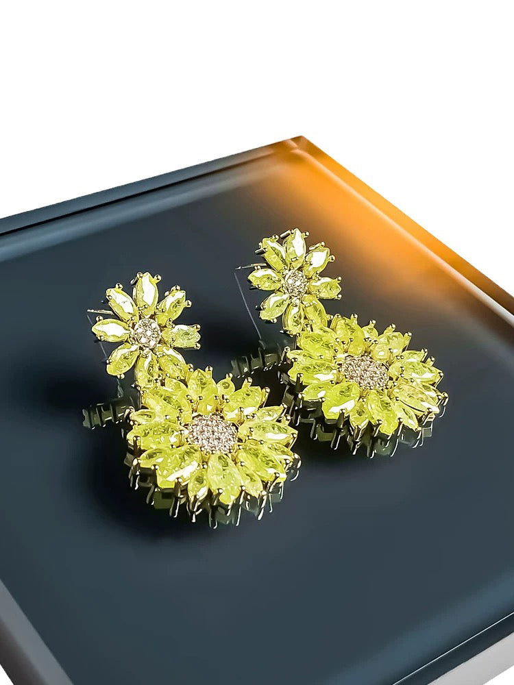 Yellow flower earrings