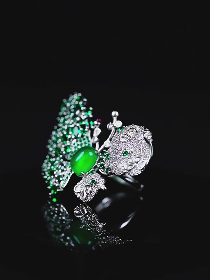 Green Butterfly Ring