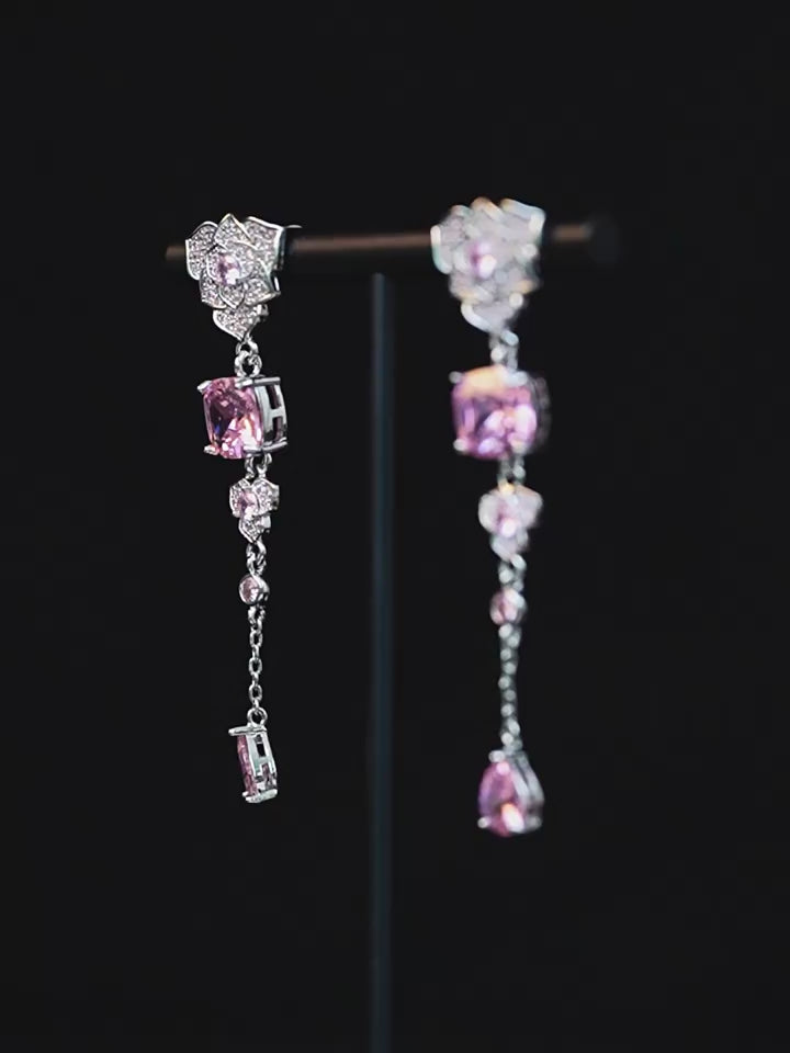 Camellia tassel earrings
